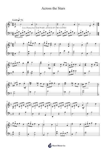 Across the Stars Sheet Music by John Williams-Arr.Lopeare