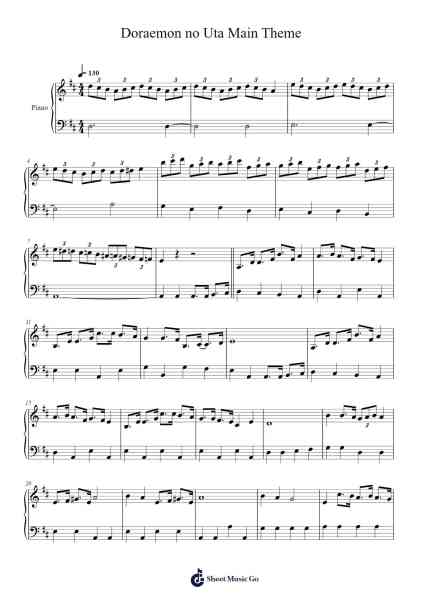 Doraemon no Uta Main Theme Sheet Music by -Arr.Debnoel Croftfrank