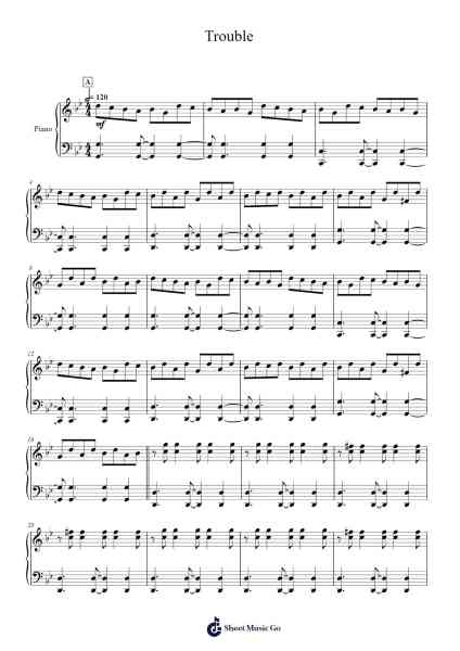Trouble Sheet Music by Yuka Tsujiyoko-Arr.Puldair