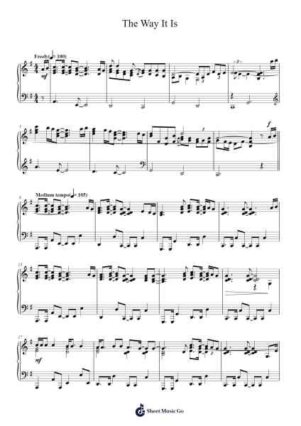 The Way It Is Sheet Music by Bruce Hornsby-Arr.Derlian Sumeo