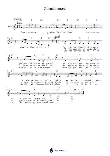 Guantanamera Notenblatt von Traditional-Arr.Woolfwoolf Hartesopp