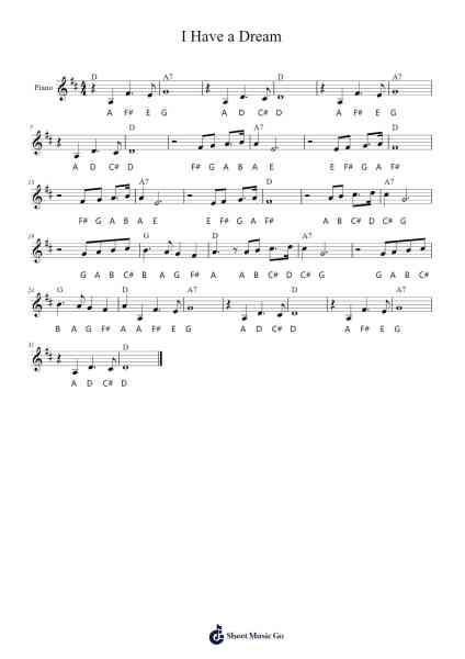 I Have a Dream Notenblatt von ABBA-Arr.Hartepeare