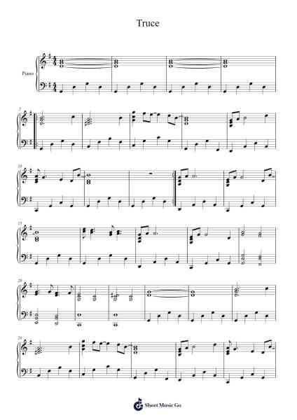 Truce Sheet Music by Morsemond-Arr.Mila