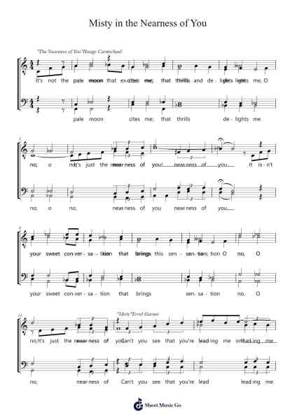 Misty in the Nearness of You 樂譜由 Hoagy Carmichael - 編曲 Cherlian Zimreed
