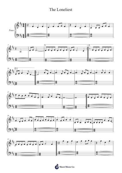The Loneliest Sheet Music by Måneskin-Arr.Blithehouse
