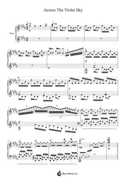 Across the Violet Sky Sheet Music by undefined-Arr.Yedpont