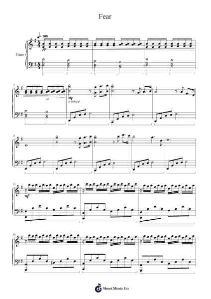 Fear Sheet Music by Jertab-Arr.Cofdrich Maugnold