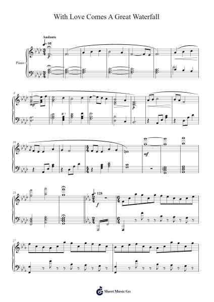 With Love Comes A Great Waterfall Sheet Music by John Powell/Dragoness16-Arr.Bonnes Junemiah