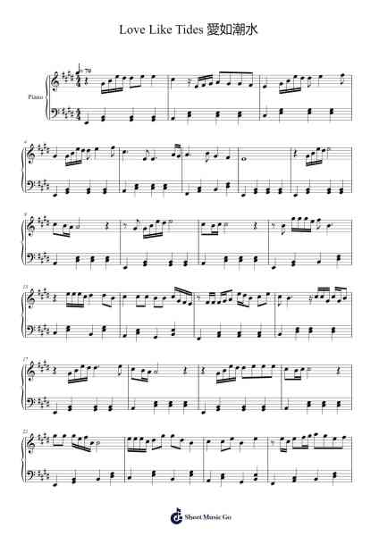 Love Like Tides Sheet Music by Jeff Chang-Arr.Sibylpham Surfer