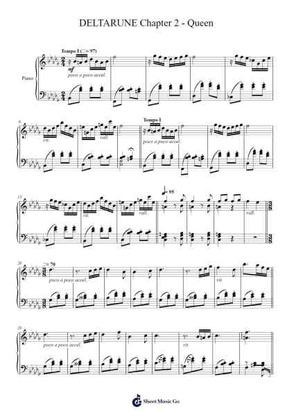 DELTARUNE Chapter 2 - Queen Sheet Music by Toby Fox-Arr.Corrie