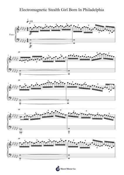 Electromagnetic Stealth Girl Born In Philadelphia Sheet Music by Camellia/Nanahira-Arr.Stowemon