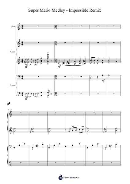 Super Mario Medley - Impossible Remix Sheet Music by Koji Kondo-Arr.Wentio Termaltz