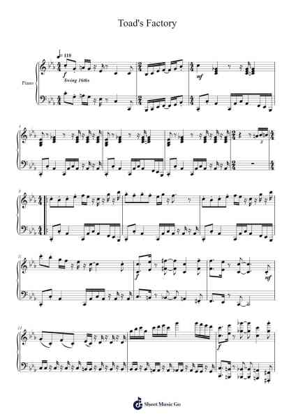 Toad's Factory Sheet Music by Ryo Nagamatsu-Arr.Frannence Harstowe