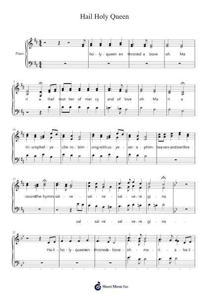 Hail Holy Queen Sheet Music by Misc Traditional-Arr.Glalain Borhys