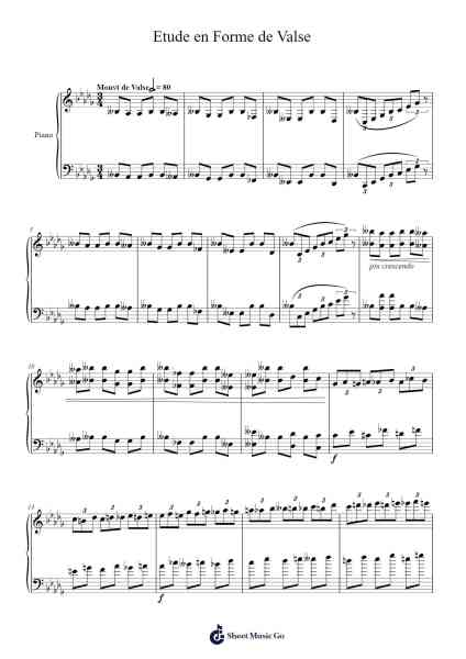 Etude en Forme de Valse, Op. 52, No. 4 Sheet Music by Camille Saint-Saëns-Arr.Carlphrey