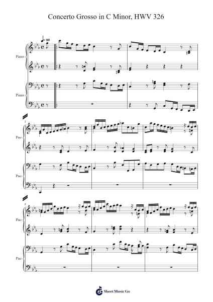 Concerto Grosso in C Minor, HWV 326 Sheet Music by Georg Friedrich Händel-Arr.Charnal Tayward