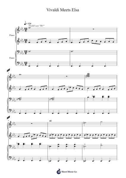 Vivaldi Meets Elsa Sheet Music by Humecrofts Fnett-Arr.Humeleen Bachnat