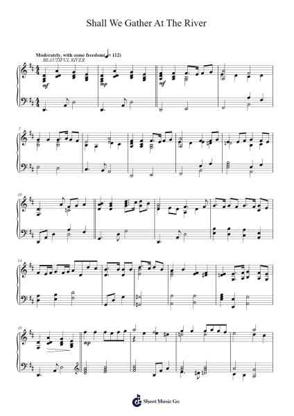 Shall We Gather At The River Sheet Music by Robert Lowry-Arr.Gwensen