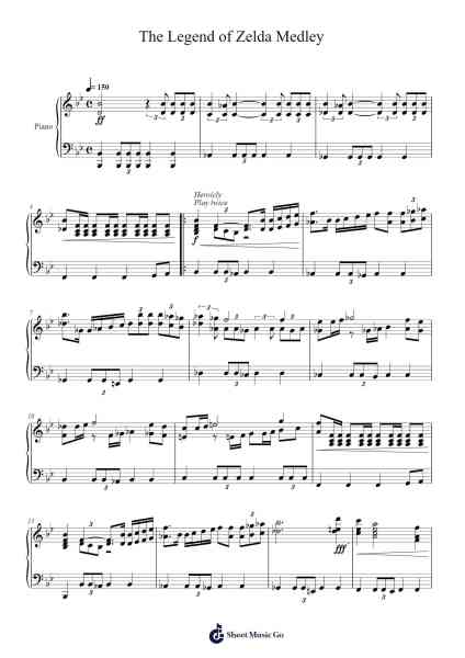 The Legend of Zelda Medley Sheet Music by Koji Kondo-Arr.Chloemen O'Cazie