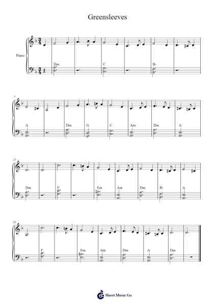 Greensleeves Sheet Music by Misc Traditional-Arr.Beautle