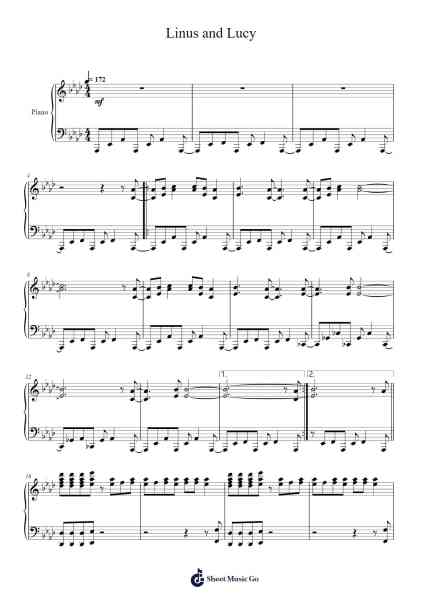 Linus and Lucy Sheet Music by Vince Guaraldi-Arr.Tifville