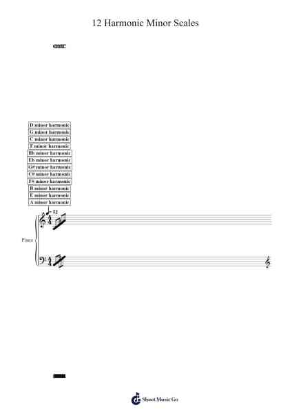 12 Harmonic Minor Scales Sheet Music by undefined-Arr.Rhysgel Dilcooke