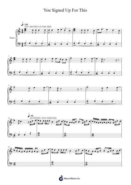 You Signed Up For This Sheet Music by Maisie Peters-Arr.Aumeo Glennrine