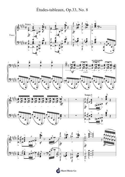 Études-tableaux, Op. 33, No. 8 in G Minor Sheet Music by Sergei Rachmaninoff-Arr.Bonrian Vanqe