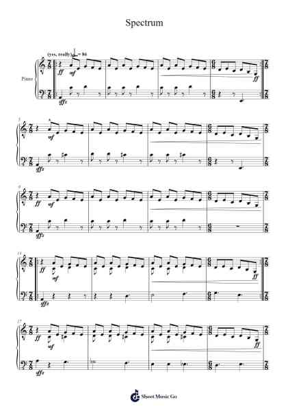 Spectrum Sheet Music by Hiromi Uehara-Arr.Borglass
