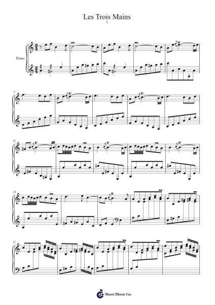 Quatrième Suite - Les Trois Mains Sheet Music by Jean-Philippe Rameau-Arr.Watblack Jackcoln