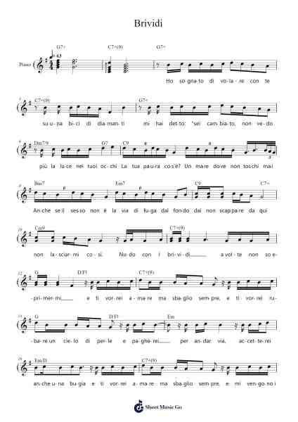 Brividi Sheet Music by Måneskin/Blanco-Arr.Toddgail
