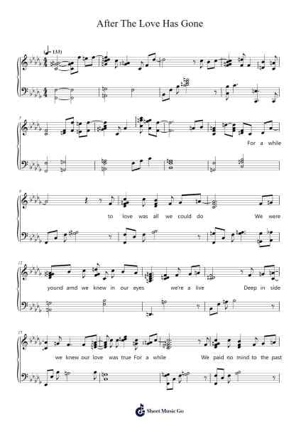 After The Love Has Gone Sheet Music by Earth, Wind & Fire-Arr.Gaelroy
