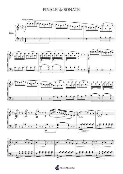 Sonate: Finale Sheet Music by Wolfgang Amadeus Mozart-Arr.Huwat Cookenand