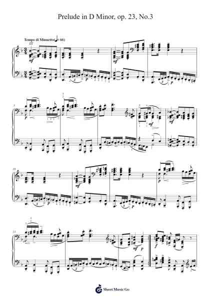 Prelude in D Minor, Op. 23, No. 3 Sheet Music by Sergei Rachmaninoff-Arr.Ruthives Sibylxy