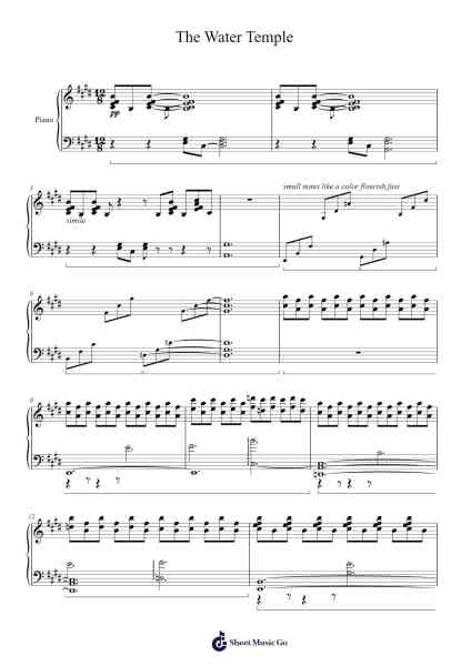 The Water Temple Sheet Music by Gilllix-Arr.Jeno Willlotte