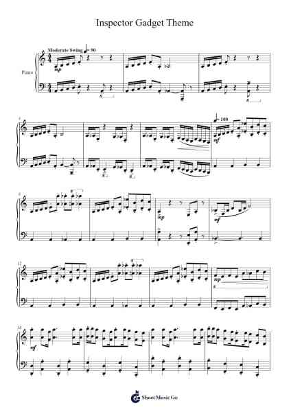 Inspector Gadget Theme Sheet Music by Misc Soundtrack-Arr.Lanme
