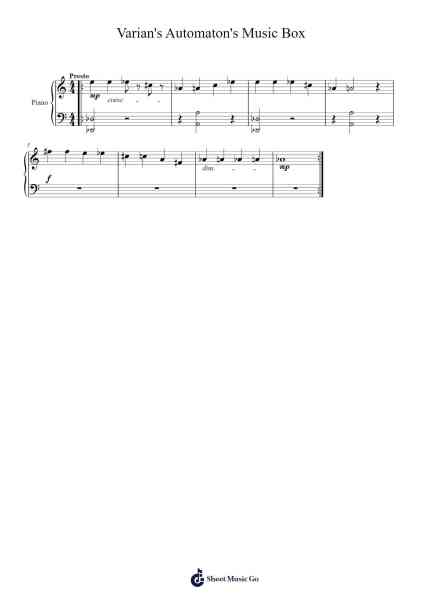 Varian's Automaton's Music Box Sheet Music by Betkent-Arr.O'Cakeats Leofunk