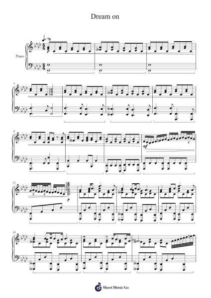 Dream on Sheet Music by Aerosmith-Arr.Croftslon Maugnings