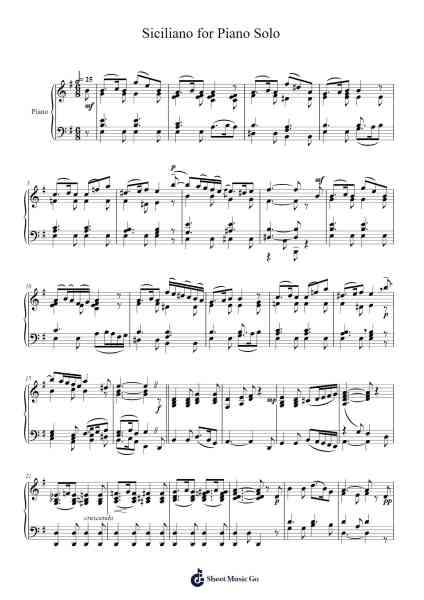 Siciliano for Piano Solo Sheet Music by G. B. Pergolesi-Arr.Felgrace