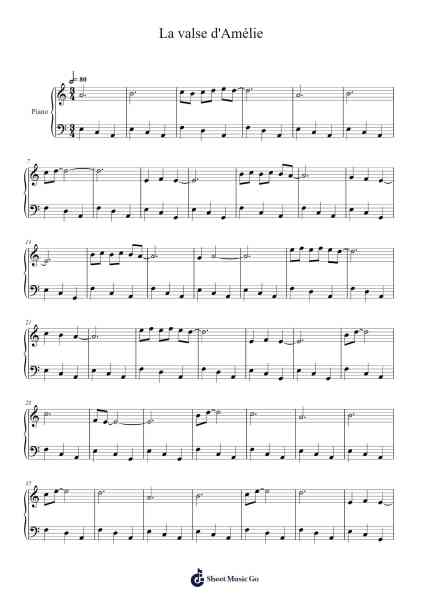 La Valse d'Amélie Notas de música por undefined-Arr.O'Cakeats Leofunk