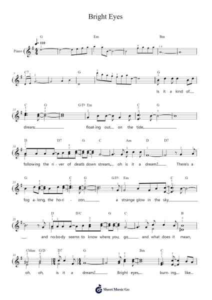 Bright Eyes Sheet Music by Art Garfunkel-Arr.Gemgene