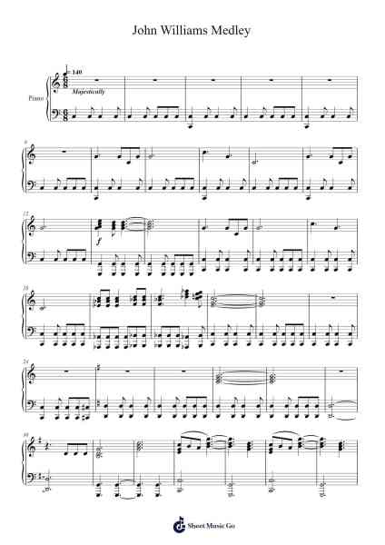 John Williams Medley Sheet Music by John Williams-Arr.Jannuel Graceche