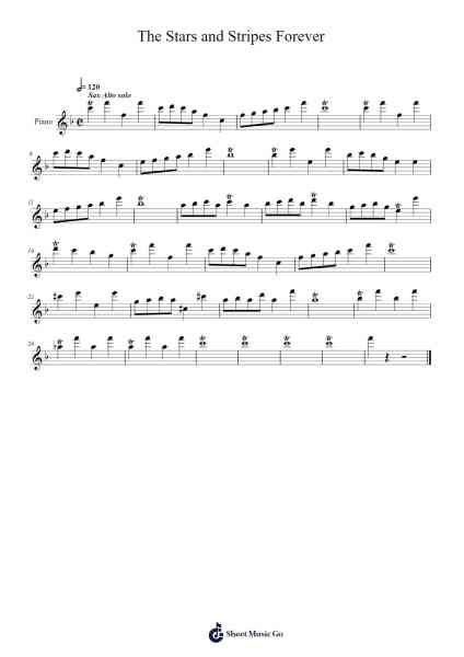 The Stars and Stripes Forever Sheet Music by John Philip Sousa-Arr.Beerthune