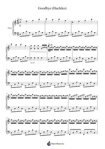 Goodbye (Hachiko) Sheet Music by Jan A.P. Kaczmarek-Arr.Charjames