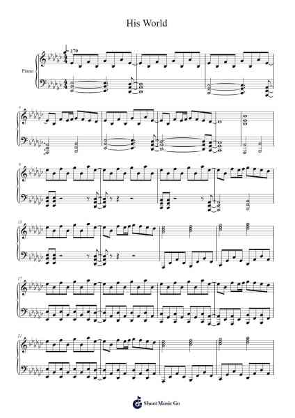 His World Sheet Music by Misc Computer Games-Arr.Aumeo Glennrine