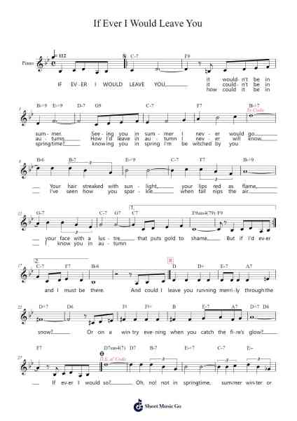 If Ever I Would Leave You Sheet Music by Camelot Musical/Lerner & Loewe-Arr.Hugsay