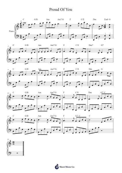 Proud Of You Sheet Music by Fiona Fung-Arr.Quenram