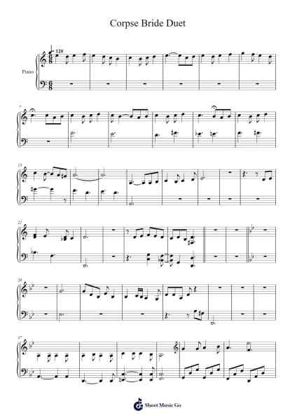 Corpse Bride Duet Sheet Music by Danny Elfman-Arr.Daitrid Piersliam