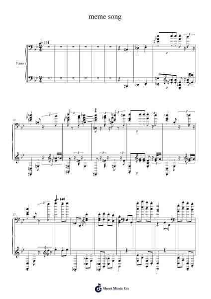 meme song Sheet Music by -Arr.Kingsgust