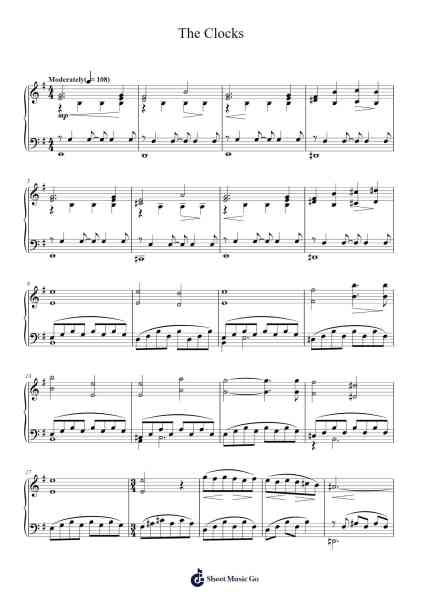 The Clocks Sheet Music by Howard Shore-Arr.Blythia